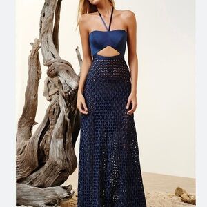 Alexis Abriana Gown in Navy Dot - Resort 2017